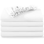 BedLooms Fitted Sheets King Size (4 Pack) – White (150x200cm) up to 25cm Deep Bed Sheets