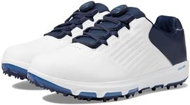 Skechers Golf Men's Pro 6 Waterproof Golf Shoe Sneaker, White/Navy/Blue Twist Fit, 9