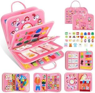 URMYWO Busy Board - Montessori Toys for 1 2 3 4 Year Old, Busy Book Toddler Activities with Fine Motor Skills, Autism Sensory Toys Easter Gifts for Boys Girls, Travel Toys for Road Trip Plane Car