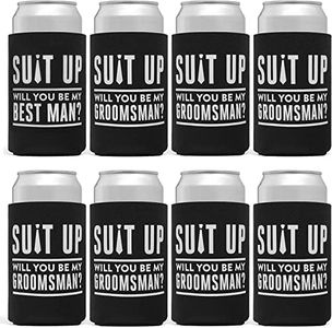 8 Pack Groomsmen, Best Man Proposal Can Coolers - Will You Be My Groomsman? Bachelor Gifts