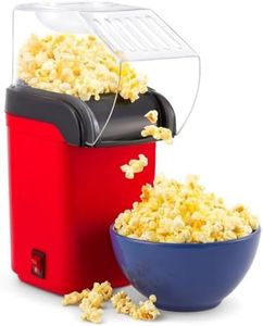 Auslese® Electric Popcorn Maker 1200W Hot Air Popper Oil Free Automatic Fast Popping Machine for Home Kids Movie Nights and Parties One Touch Operation Compact Design with Measuring Cup