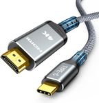 USB C to HDMI Cable 15ft, Snowkids 4K [Anti-Interference, Gold-Plated] USB Type C to HDMI Cable Thunderbolt 3/4 Compatible for Mac-Book Pro/Air, i-Pad Pro, Android Galaxy s22/S20, Surface Pro