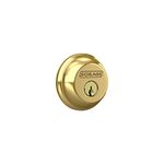 Schlage B60N505 Deadbolt, Keyed 1 Side, Bright Brass