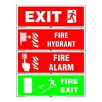 Mr. Safe - Fire Safety Signs B Eco Vinyl Sticker (Pack of 4) 15 Inch X 6 Inch