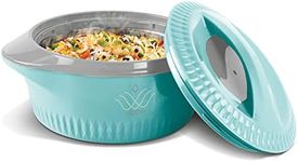 MILTON Royal 1000 Serving Casserole Double Walled Inner Stainless Steel, PU Insulated Kitchen Hot Pot, Keeps Food hot & Fresh for Roti, Biryani, 830 ml Blue