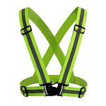 Reflective Vest Adjustable Reflective Running Gear Safety Vest for Outdoor Jogging, Cycling, Walking, Motorcycle Riding and Running, Green