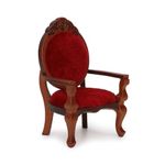 Dollhouse Chair Miniature Furniture Retro Vintage Chair Wooden Accessories 1:12 Chairs Upholstered Victorian Carved Armchair for Christmas Decoration Ornament (C)