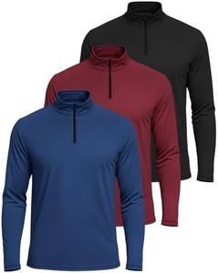 Real Essentials Mens Big and Tall King Size Quarter 1/4 Zip Pullover Long Sleeve Athletic Dry Fit Shirt Gym Running Golf Half Zip Top Workout Sweatshirts Sweater Jacket, Set 9, 3X, Pack of 3