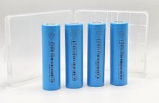 4x EVE ICR18650 26V - 2600mAh - 7.5A - 3.7V Li-Ion 18650 Battery.Only suitable for vapes up to 32W per cell.Ideal for power storage. Flat top. New, 2024 - CEE version cells. Storage Box Included!