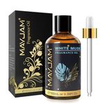 MAYJAM 100ML White Musk Fragrance Oil Essential Oil, 3.38FL.OZ Large Volume White Musk Oil for Diffuser, Great for DIY Soap and Candle Making