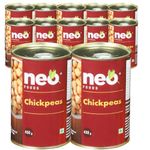 Neo Boiled Chickpeas Can I P12 I Best For Indian Curry, Salad, Hummus I Ready To Eat & Cook ChickPeas I Nutritious & Healthy Food, No Artificial Preservatives or Color I 450g (Pack of 12)