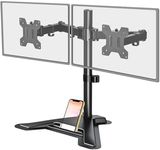 MOUNT PRO Dual Monitor Stand, Free-Standing Full Motion Monitor Desk Mount Fits 2 Screens up to 27 inches,17.6lbs with Height Adjustable, Swivel, Tilt, Rotation, VESA 75x75 100x100, Black