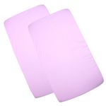 BabyPrem Pack of 2 Fitted Crib/Cradle Sheets 100% Cotton 90 x 40cm 2 Pink