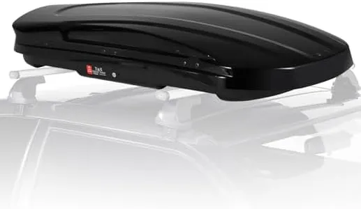 GarveeTech 69 Inch Rooftop Cargo Box Carrier, 17 Cubic Ft. Hard Shell Roof Rack Cargo Carrier with Security Keys, 165 Lbs Capacity Waterproof Rooftop Storage Box, Dual Side Opening