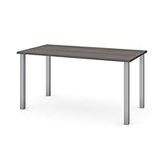 Bestar Universel Table Desk with Square Metal Legs, 60" x 30", Bark Grey