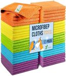 GREEN LIFESTYLE Microfiber Cleaning Cloth 12 Pack, Borderless Microfiber Towels Cleaning, Rags for Cleaning, Car Microfiber Towel, Drying Towels for Сars, Car Wash Towels (11.5" x 11.5", Multicolor)