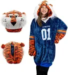 Plushible Wearable Blanket Hoodie Oversized Long Sleeve Sweatshirt Front Pocket Cozy Gifts for Adult Women Men Auburn University Snugible Pillow