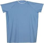 DMI Hospital Gown, Poly-Cotton Patient Gown with Back Snaps, Machine Washable, Unisex, One Size Fits up to 2XL, Blue