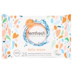 Femfresh Intimate Wipes - Flushable & Biodegradable Disposable Feminine Hygiene Vaginal Cloths w. Calendula & Aloe Vera Extracts - Soothing, pH Balanced, Hypoallergenic, 25 Count (Pack of 1)