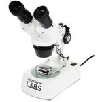 Celestron S1-60 Stereo Microscope Metal Construction, Upper & Lower Illuminators, White (44208)