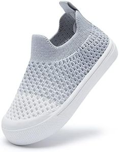 BMCiTYBM Baby Walking Shoes First Boy Girl Walker Infant Sock Tennis Mesh Sock Tennis Mesh Sneakers Breathable 6 9 12 18 24 Months Grey Size 6-12 Months Infant