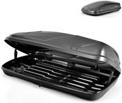 GiantexUK Car Roof Box, 400L Heavy Duty Rooftop Cargo Box Carrier with Security Keys, Waterproof Luggage Box Roof Rack for SUV Van Travel (Grey)