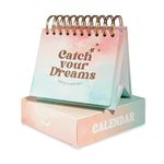 Catchyourdreams Daily Motivational Calendar - Perpetual Flip Calendar with Positive Affirmations to Start Your Day With a Smile - Inspirational Decor Gift for Women Dog Cat Desk Accessories