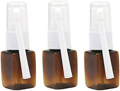 6PCS 10ml/0.33oz Square Empty Refillable 360 Degree Revolve Plastic Nasal Spray Bottles Fine Mist Sprayers Atomizers Cosmetic Container Jar Holder Vial Storage For Perfumes Makeup Water Toner Brown