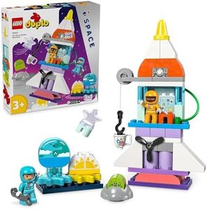LEGO® DUPLO Town 3in1 Space Shuttle Adventure 10422 Build-and-Rebuild Rocket Ship, Toddler Educational Science Discovery Toy for 3-Year-Olds and Up