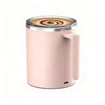 FOXNSK Self Stirring Coffee Mug 12.2 oz, Electric Mixing Cup with Magnetic Stirrer & Anti-Sedimentation, Rechargeable Travel Mug for Coffee, Milk, Hot Cocoa (Pink)