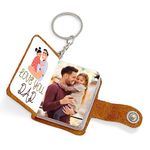 Flashing Click Custom Leather Keychain with photo book | with 12 to 24 Snapshots| An Ideal Present for Father’s Day Mother’s Day, Anniversaries, Birthdays, Partners, Families & Beyond
