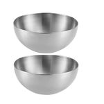 FROOWAN 2 Pack 3L Large Stainless Steel Serving Bowls for Fruit, Ramen, Salad, Pasta, Soup, Set of 2, Dishwasher and Microwave Safe, Silver (Silver)