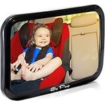 So Peep Baby Car Mirror - Safe Rear View Mirrors For Back Facing Child Seat - Crash Tested w/Double Strap for Headrest - Baby Shower Gifts & Car Accessories