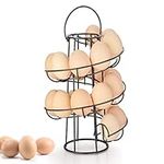 OBVIS Spiral Egg Skelter Dispenser Rack Metal Storage Holder Display Countertop Black