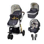 COSATTO Giggle 3 in 1 Travel System, Birth to 18kg, Pram, Pushchair, Carrycot & Tote iSize 0+ Car Seat, Lightweight, Compact & Easy Fold Includes Free Raincover (Nature Trail)