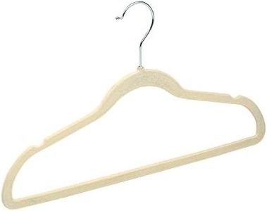 TODO HOGAR Percha Terciopelo Color Beige, Perchas de Ropa Pack de 20,40, 80 y 120 Und con Superficie Antideslizante y Gancho Cromado Giratorio a 360º