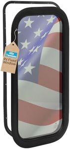 Fixed RV Window 12" W x 35" H, Replacement Camper Window, Teardrop Window with Trim Rings, RV Windows for Cargo, Trailer, Camper, Caravan, Motorhome, DOT Certification Qualified