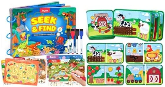 JoyCat Farm Animal Busy Book for Toddlers Busy Board for 1 2 3 4 Year Old Boy Girl Birthday Gift+Seek & Find Game Books