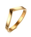 VNOX Fashion Customize 18K Gold Plated Stainless Steel Engagement Wedding Promise Chevron Classical Statement Promise Ring for Women Girl,Size 9