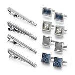 Wynameleri Mens Cufflinks and Tie Clips Set 12 PCS Formal Business Shirts Dress Necktie Pins Buttons Cuff Link Box Packed T0408008