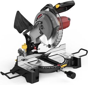 Marvtool 10-inch Compound Miter Saw, 5000RPM, 15 Amp, Single Bevel 0-45° with Extension Table, 36T Blade, Power Saw for Metal, Plastic, Wood, Laminates
