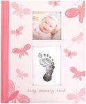 Little Blossoms Butterfly First 5 Years Memory Book, Baby Girl Keepsake, Baby Milestone Book, Pregnancy Journal, With Ink Pad For Newborn Handprint or Footprint, Pink