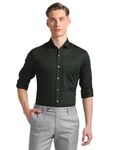 Arrow Men's Green Solid - Cutaway Collar Full Sleeves Formal Shirt with Chest Pocket | Cotton Fabric | Slim Fit