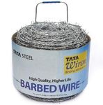 TATA WIRON Barbed Wire for Fencing Wire 2 MM Thickness 14 Gauge Wire with Hook Approx Length 300 Meters (1000 FEET Length)