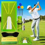 Golf Training Mat for Swing Detection Batting, Analysis Swing Path and Correct Hitting Posture Golf Practice Mat, Golf Divot Mat for Indoor/Outdoor | Golf Training Aids Equipment