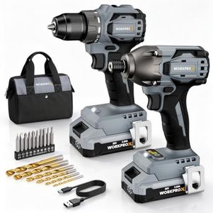 WORKPROX 20V Cordless Drill & Impact Driver Combo Kit with 2 Batteries