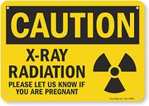 SmartSign Plastic Sign, Legend "Caution: X-Ray Radiation", 7" High X 10" Wide, Black on Yellow