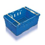 10x 44 Litre Stacking & Nesting Crate Ventilated Crate/Supermarket Storage (600x400x253mm) in Blue