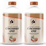 THE PEACOCK BOX ABSOLUTE ORGANIC Extra Virgin Coconut Oil, Cold Pressed Coconut oil derived by Coconut milk cream, Extra Virgin Coconut oil for Baby Massage, for Skin, Hair & Cooking, 2X250 ml.