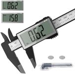 Caliper Measuring Tool 6 Inch,Vernier Caliper Digital Micrometer with Large LCD Screen, Auto-Off,Easy Switch from Inch Metric,Electronic Ruler Plastic,Perfect for Household/Woodwork